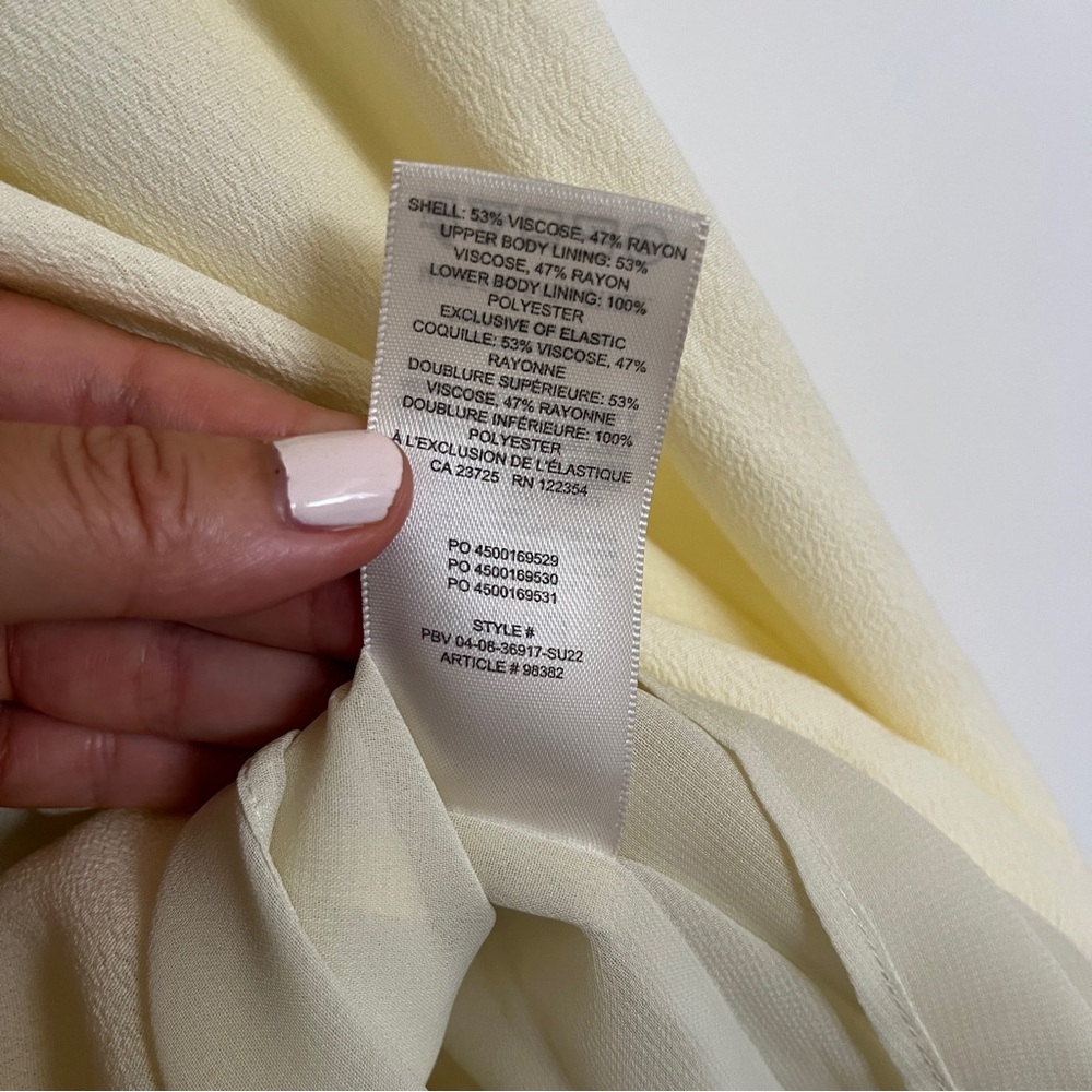 Aritzia Wilfred Fable Whipped Butter Yellow Pastel Viscose Rayon Mini Dress sz 6 - Picture 14 of 14